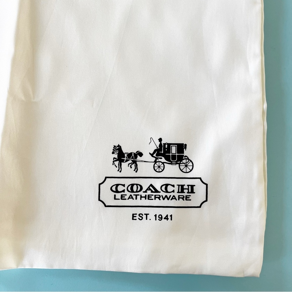 Coach Purse White Silky Storage Travel Dust Bag Drawstring large 23.5” x 19”